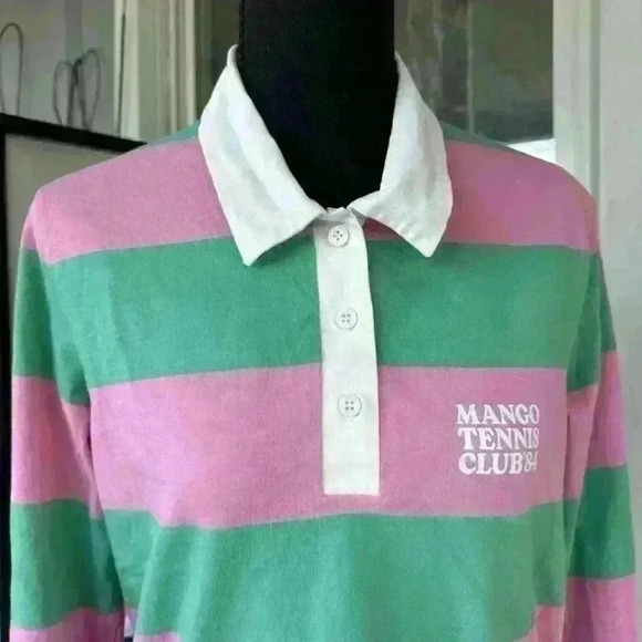 Mango Tennis Club 84" Collared Long Sleeve Tops E02 - Picture 9 of 13